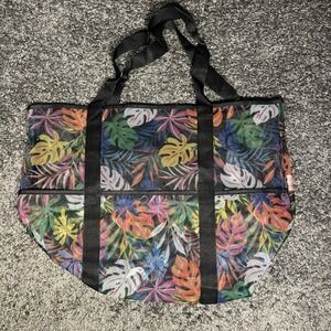 Rainbow Palm Leaf Shopping Bag Mesh Polyester